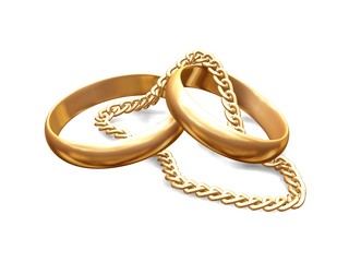 wedding rings on a chain