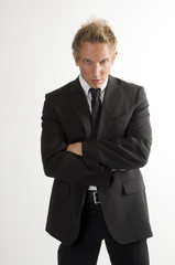 Man crosses  the arms