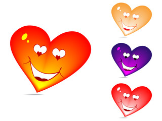 hearts different colors vector illustration