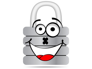 padlock cartoon vector illustration