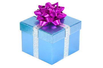 Christmas present isolated on white.