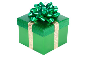 Christmas present isolated on white.