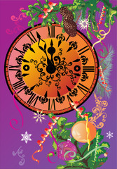 new year clock illustration