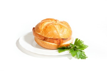 LEBERKÄSE MIT SEMMEL OHNE SENF ABER MIT PETERSILIE