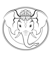 Ganesh logo - BW