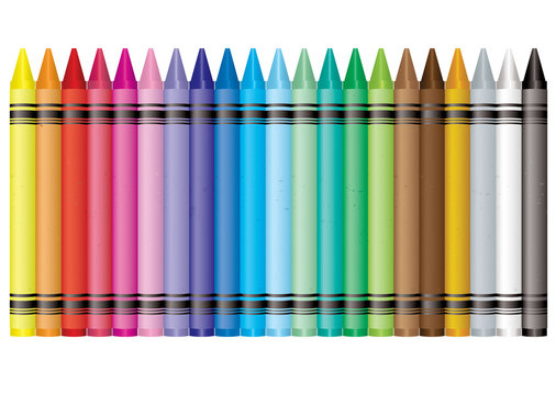 Crayon Set På Vit Bakgrund-vektorgrafik och fler bilder på