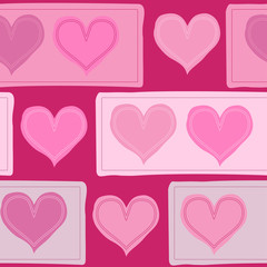 Repeated Valentine pattern with pink hearts