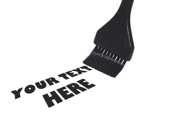 Black brush on white background writing text