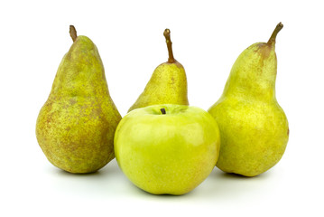 Green apple and three green pears