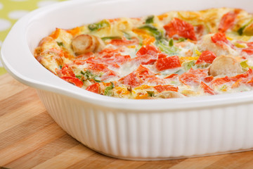 Omelette with vegetables.