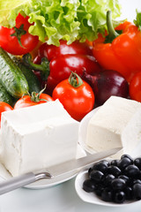 fresh vegetables with cottage cheese.