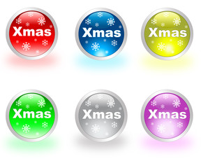 Set of Christmas buttons