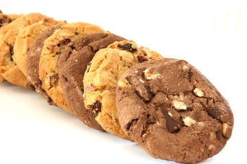 Stack of hazelnut and chocolate cookies