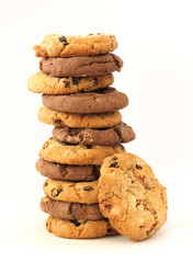 Stack of hazelnut and chocolate cookies