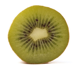 Naklejka na ściany i meble Halved Kiwi fruit isolated on white background.