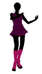 African American Go Go Dancer Illustration Silhouette