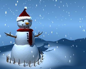 snowman 3d