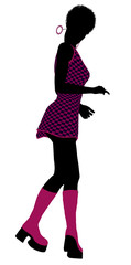 African American Go Go Dancer Illustration Silhouette