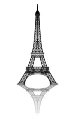 Fototapeta premium Tour Eiffel (Paris - France - Monument - Vecteur - Reflet)
