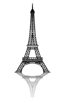 Tour Eiffel (Paris - France - Monument - Vecteur - Reflet)