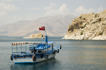 Relaxing on lake Van, Turkey