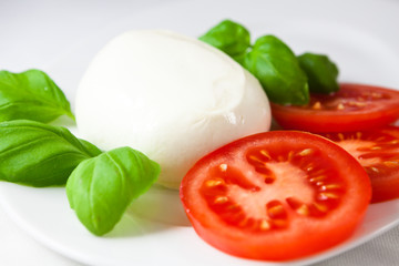 Mozzarella with tomato and basil