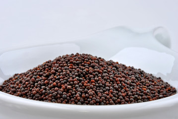 brown mustard seeds are tiny round seed