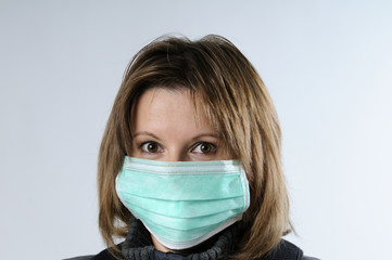 woman with mask protection