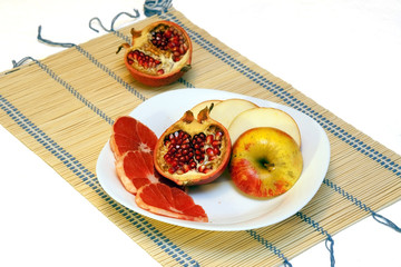 fruits on white dish