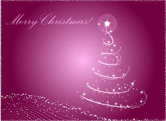 Abstract christmas tree violet background