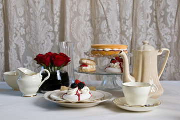 high tea table setting
