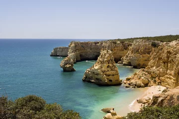 Vlies Fototapete Strand Marinha, Algarve, Portugal Versteckter Paradiesstrand