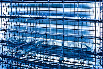 Obraz premium Abstract blue ceiling and wall