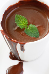 hot chocolate with mint.