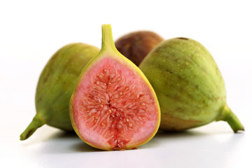 Fresh figs on white