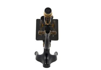 Antique Microscope Rear View - Isolated