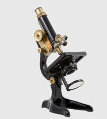 Antique Microscope Oblique View - Isolated