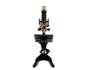 Antique Microscope Front View - Isolated