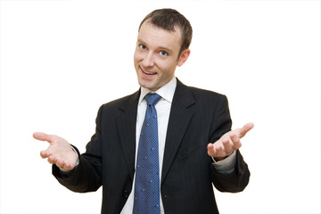 Portrait of smiling businessman standing