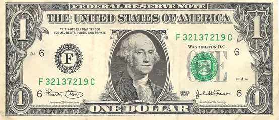 Fotobehang Banknote one dollar USA.  © Mastr
