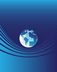 Map of the world on the abstract background