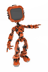 Screen Robot Colored, Pointing