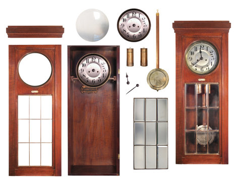 Antique pendulum clock parts