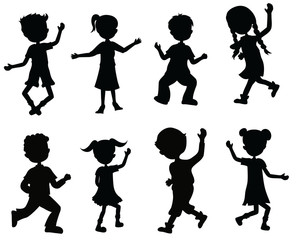 silhouettes children