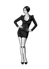 Fototapeta premium Frau im Kostüm, Illustration