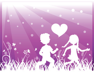 silhouettes valentine couples