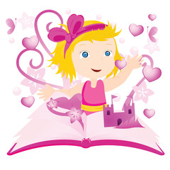 girl with magical book