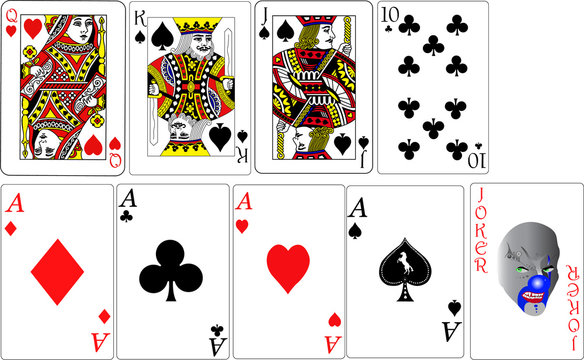 set of playing cards vector