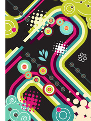 Naklejka premium Futuristic abstract stripes on black background