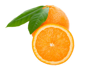 orange with leaves full and a half before